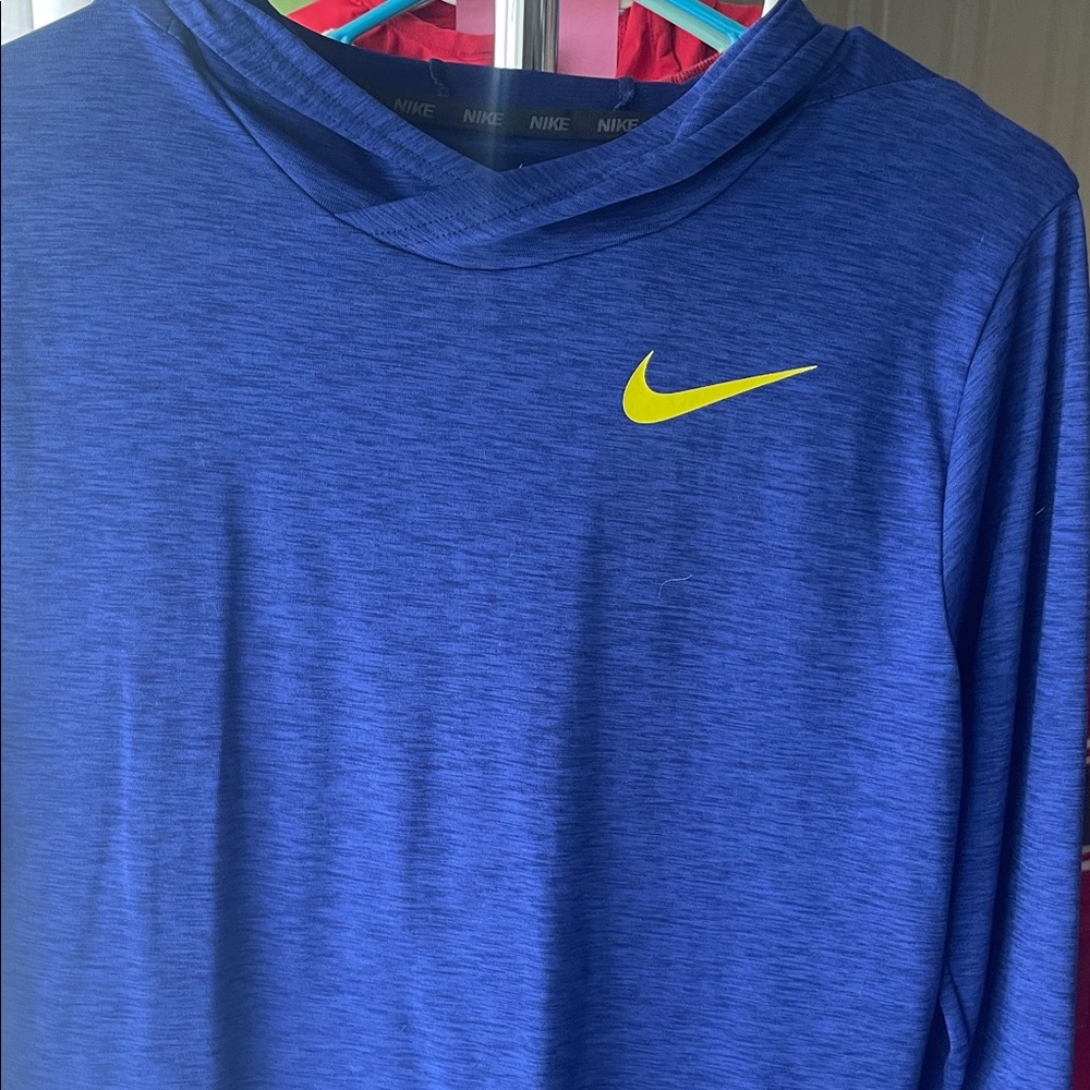 Nike Royal Blue Pullover with Neon Yellow Swoosh